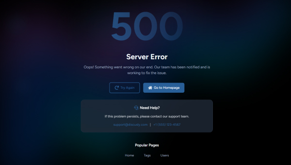 Server Error Page